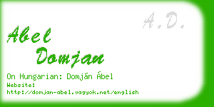 abel domjan business card